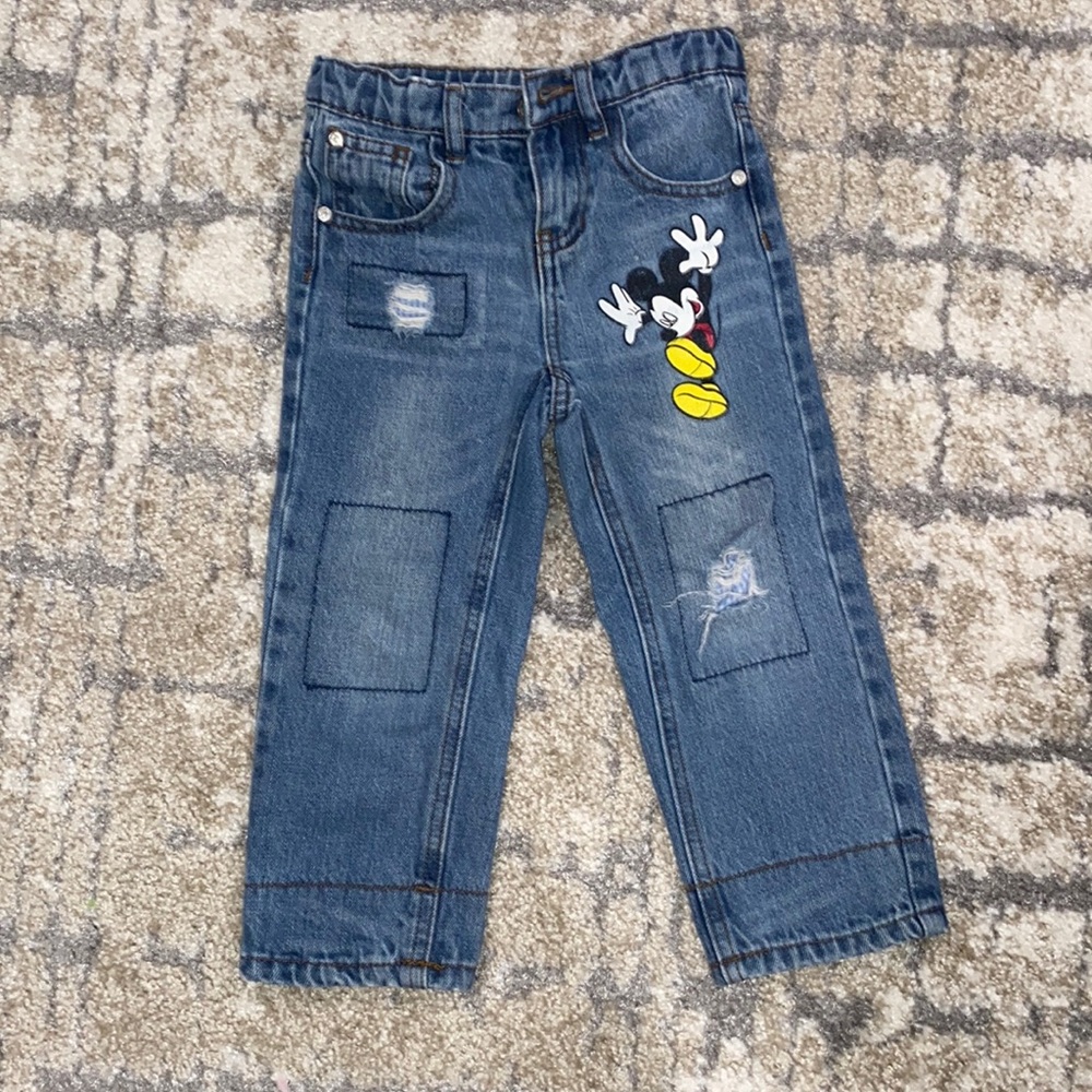 Distressed Mickey jeans